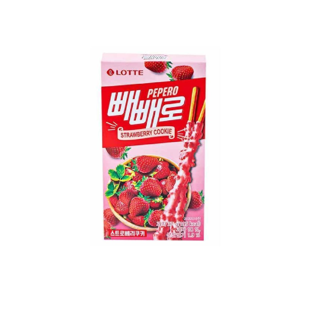 乐天Lotte Pepero Strawberry Cookie 37 G